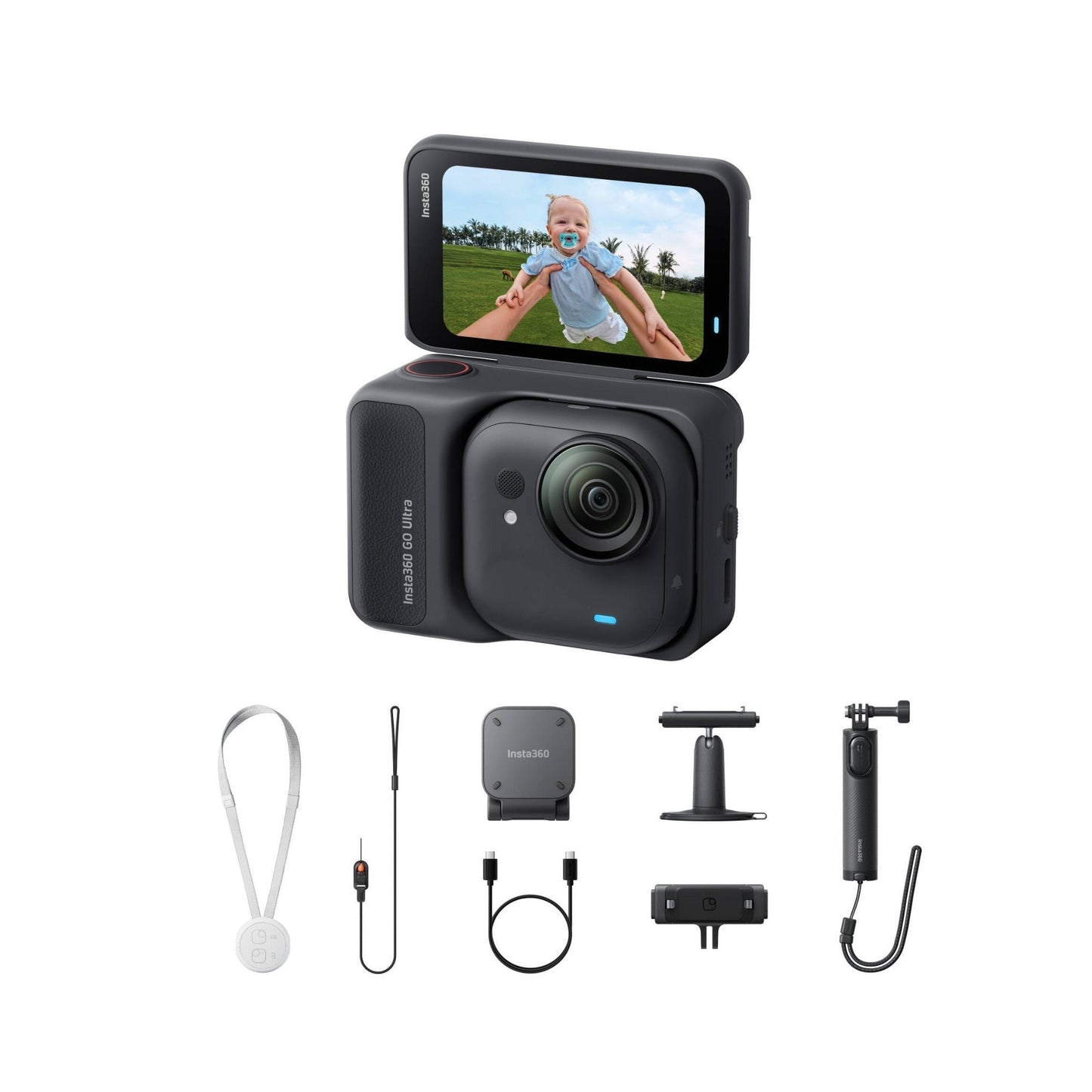 Insta360 GO Ultra Creator Bundle (Black) with 128GB Memory Card and Soft Case