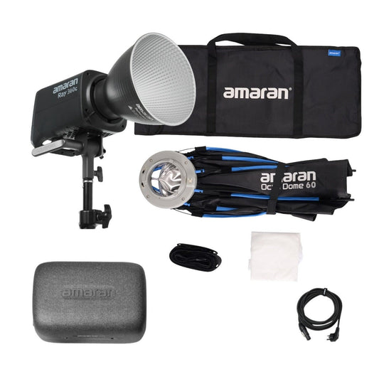 Amaran Ray 360c Full-Color COB Video Light (US) Bundle with 2' Octagonal Bowens Mount Softbox