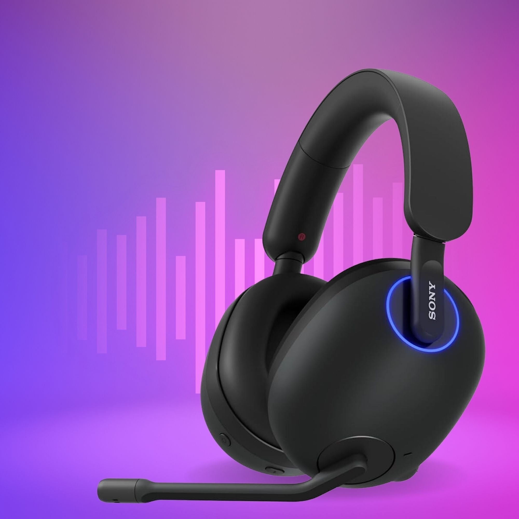 Sony INZONE H9 Wireless Noise Canceling Gaming Headset - Black (WH-GH900N) with Headphone Stand bundle