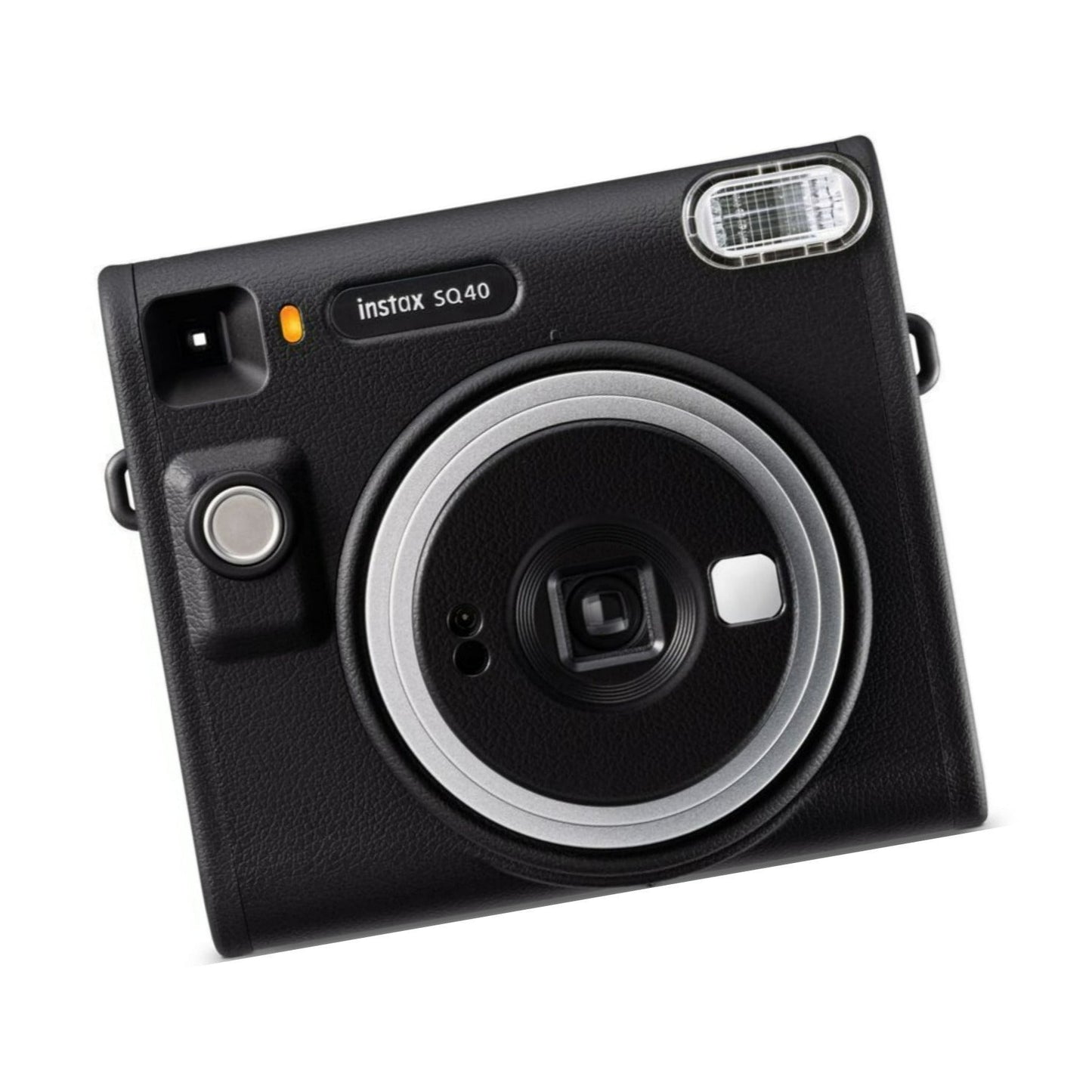 Fujifilm instax SQUARE SQ40 Selfie Mode Easy-To-Operate Camera with Leather Case with Logo (Black)
