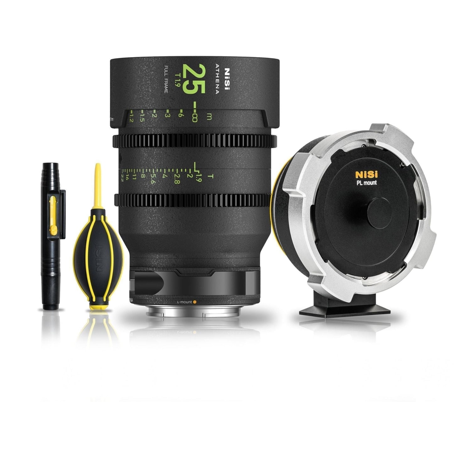 NiSi 25mm ATHENA PRIME Full Frame Cinema Lens T1.9 with Fluorescent Focal Scale (PL Mount) Bundle