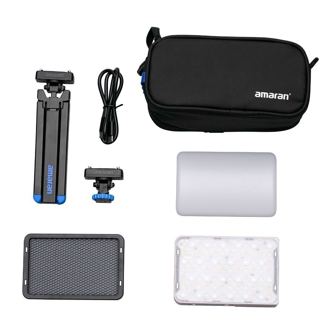 amaran Ace 25c Travel Ready Compact LED Light Creator Kit with Long-Lasting Battery (Pink)