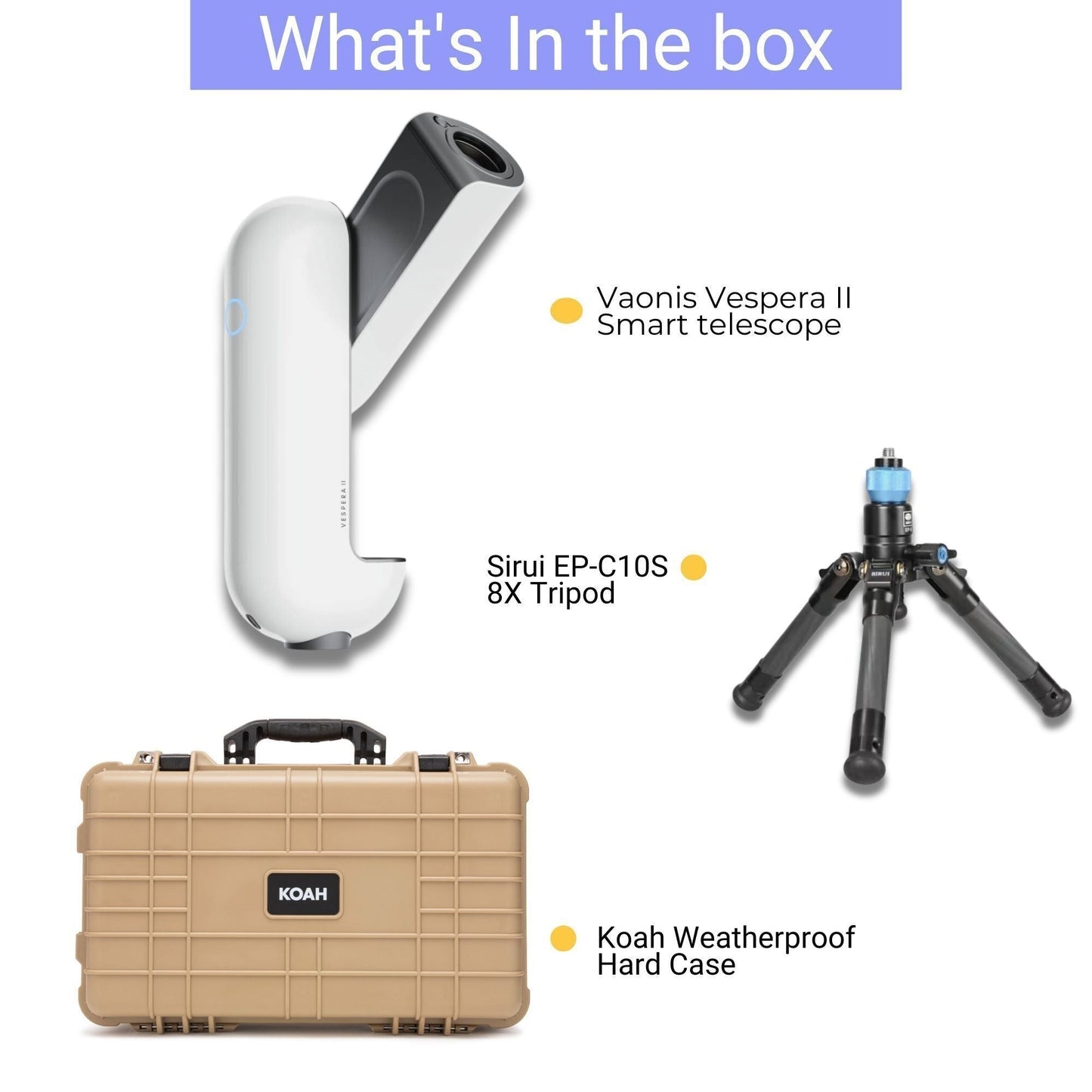 Vaonis Vespera II Smart Telescope with Protective Hard Case, and Tripod Bundle