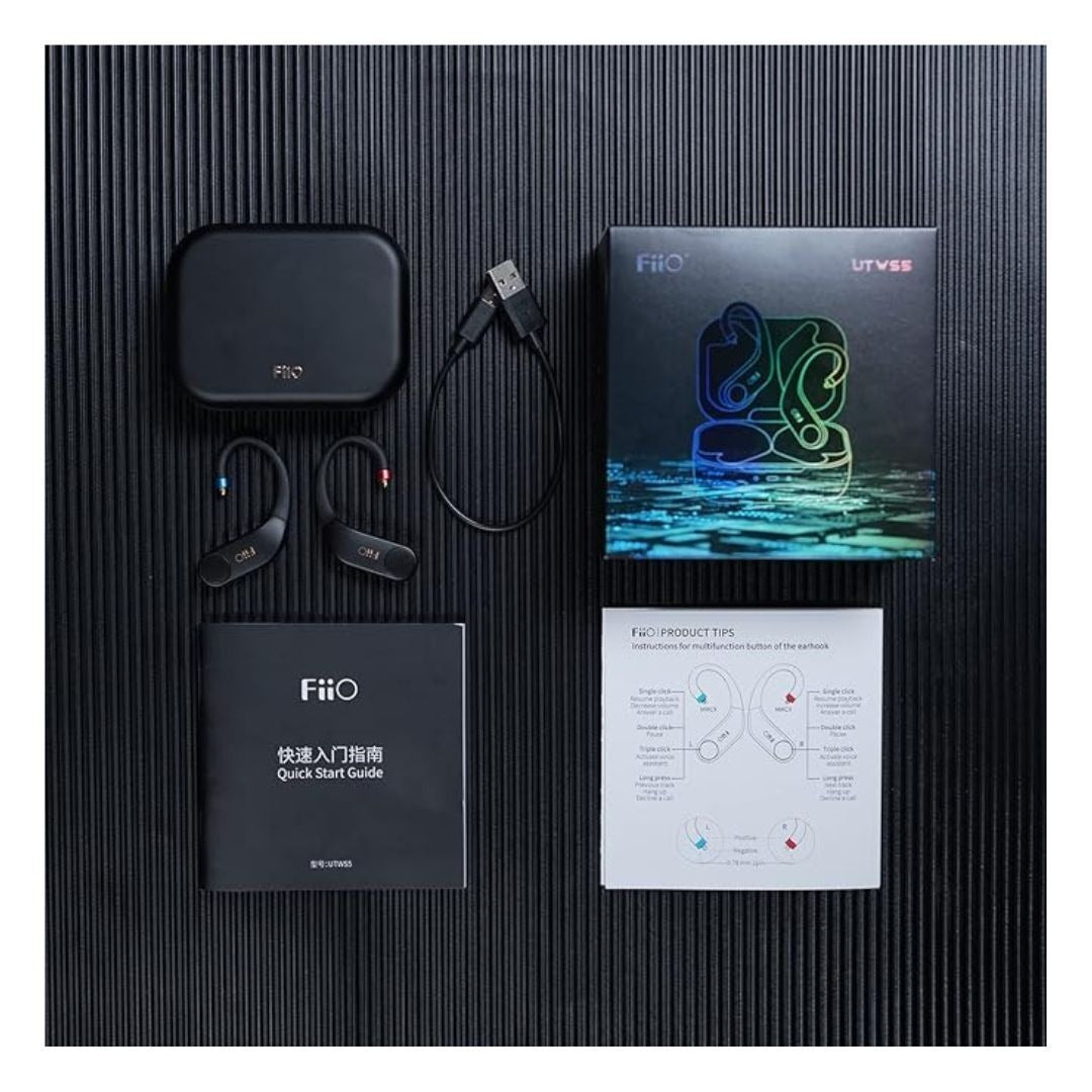 FiiO UTWS5 True Wireless Amplifier Bluetooth Earbuds Hook with Standard MMCX and 30 Hrs Battery Life