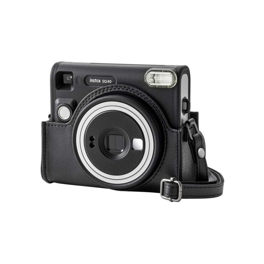 Fujifilm Instax SQ40 Poly-Synthetic Leather Camera Case with Debossed Logo (Black)