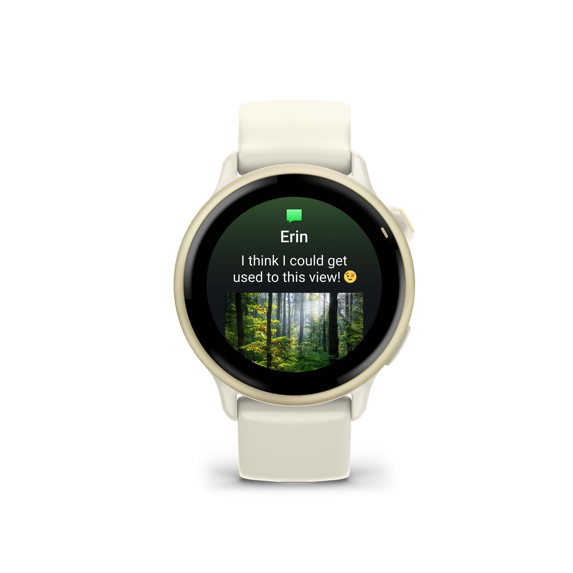 Garmin vivoactive 6 GPS Smartwatch (Lunar Gold/Bone) with Earbuds Bundle