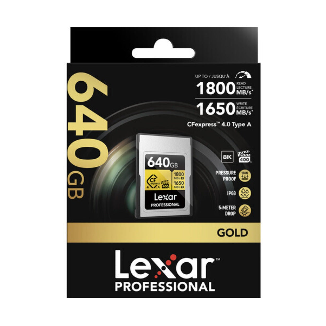 Lexar 640GB Professional GOLD CFexpress 4.0 Type A Memory Card