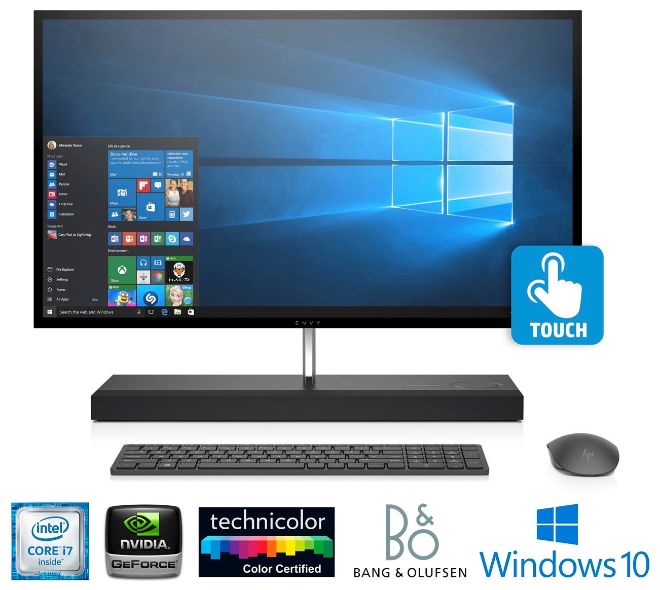 HP ENVY 27-b 27" QHD Touchscreen All-in-One Desktop, Intel Core i7-6700T, 2TB Storage (Refurbished)