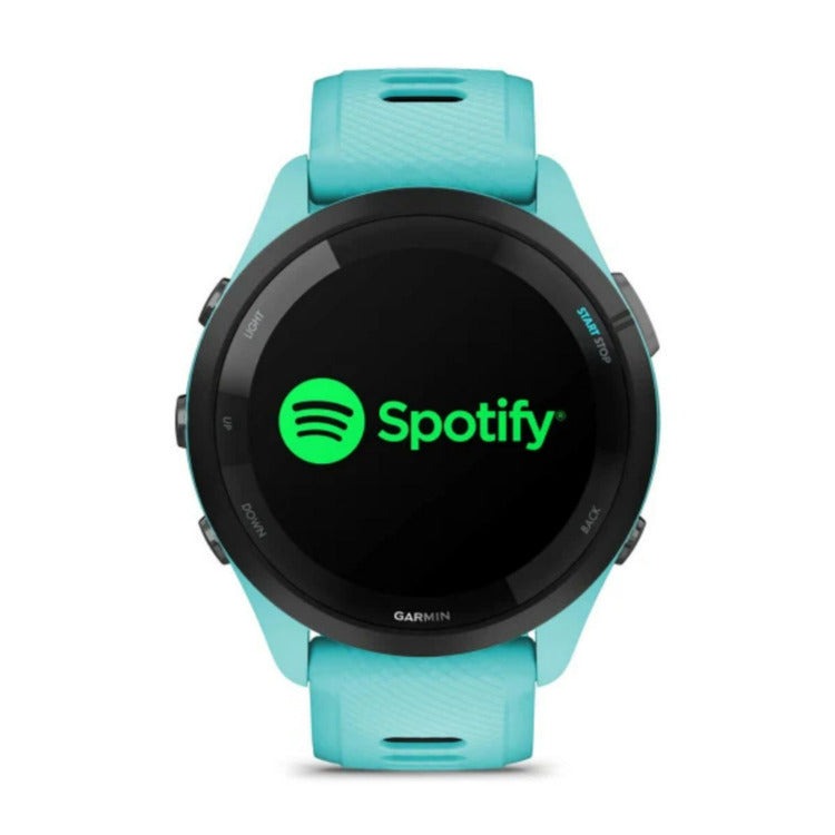 Garmin Forerunner 265 GPS Running Smartwatch (Aqua) with Charger Stand and Port Protection Plugs