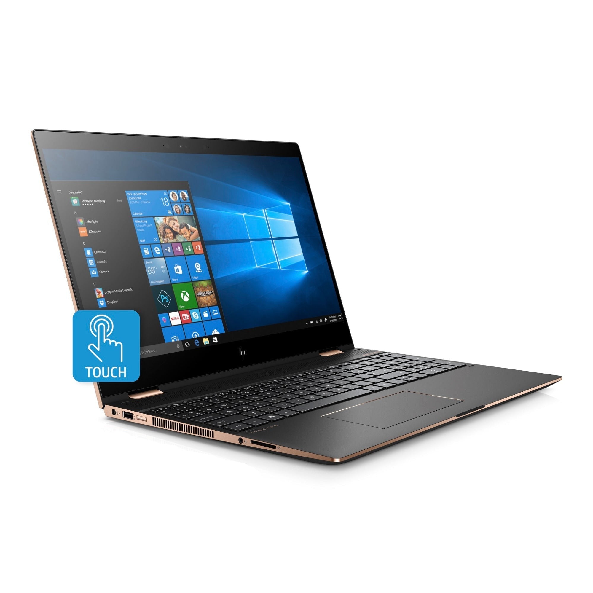 HP Spectre x360 15.6" 4K UHD Touch Laptop, Intel Core i7-8550U, 16GB RAM, 512GB SSD, GeForce MX150 (Dark Ash Silver) (Certified Refurbished)