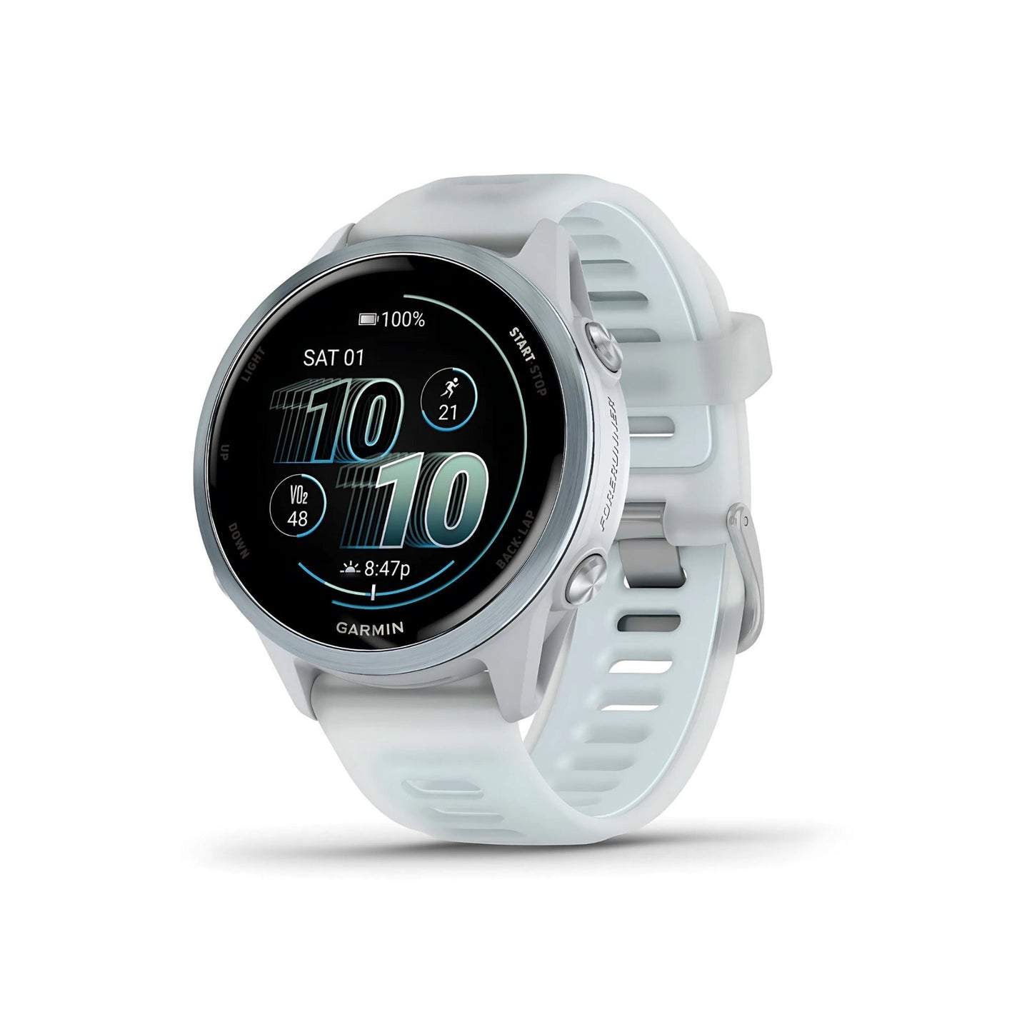 Garmin Forerunner 570 - 42mm Cloud Blue Aluminum Bundle with Clip-On Flashlight