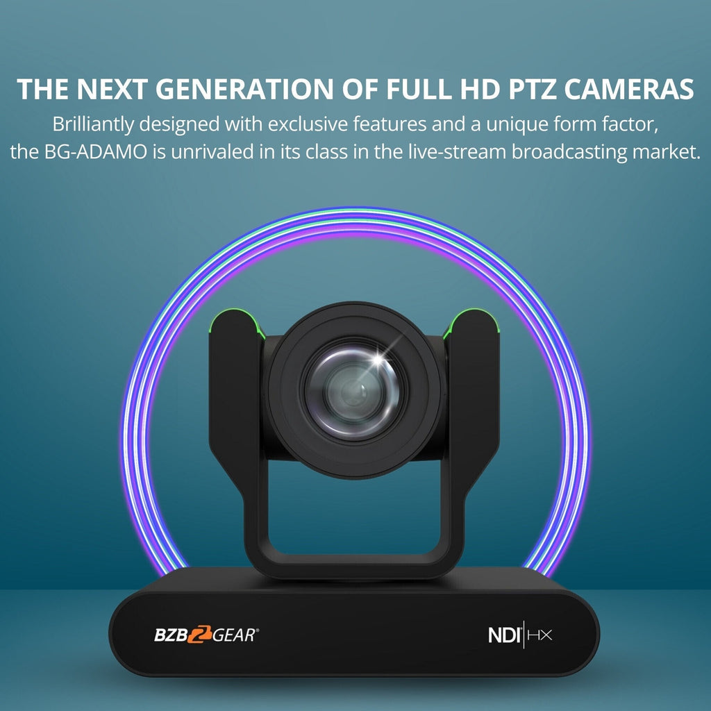 BZBGear 1080P 20x Zoom NDI 1TB PTZ Auto-Tracking and Live Streaming Camera (Black) Bundle