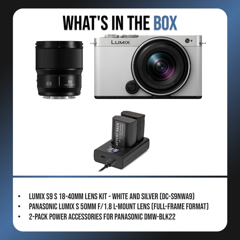 LUMIX S9 S Mirrorless Camera with 18-40mm Lens (White) Bundle