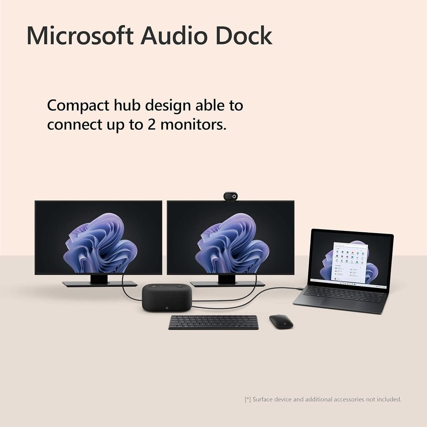 Microsoft Teams Audio Dock with USB-C, USB-A, HDMI Connectivity, and Noise Reduction Microphones