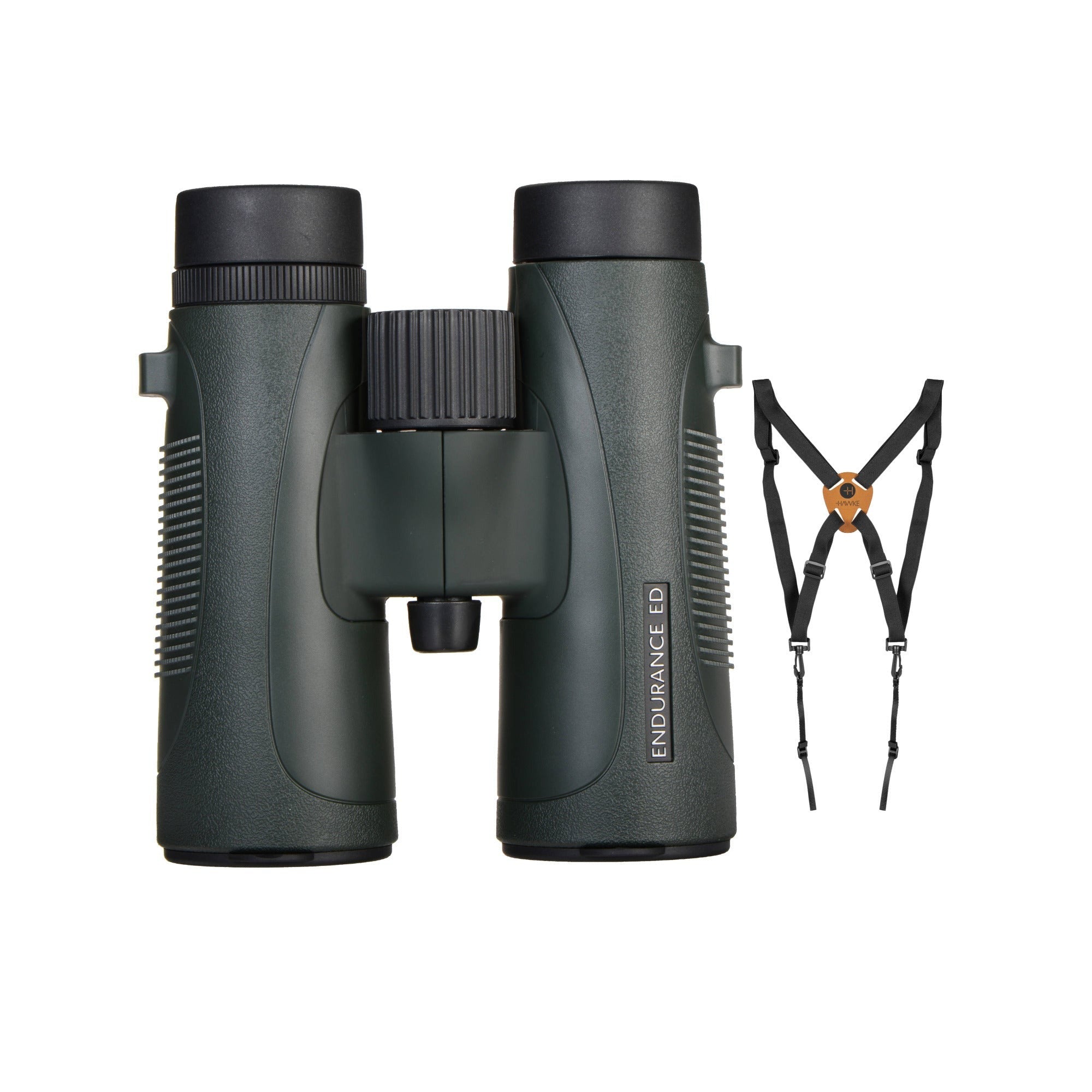 Hawke Sport Optics 10x42 Endurance ED Binoculars (Green) Harness Strap Bundle