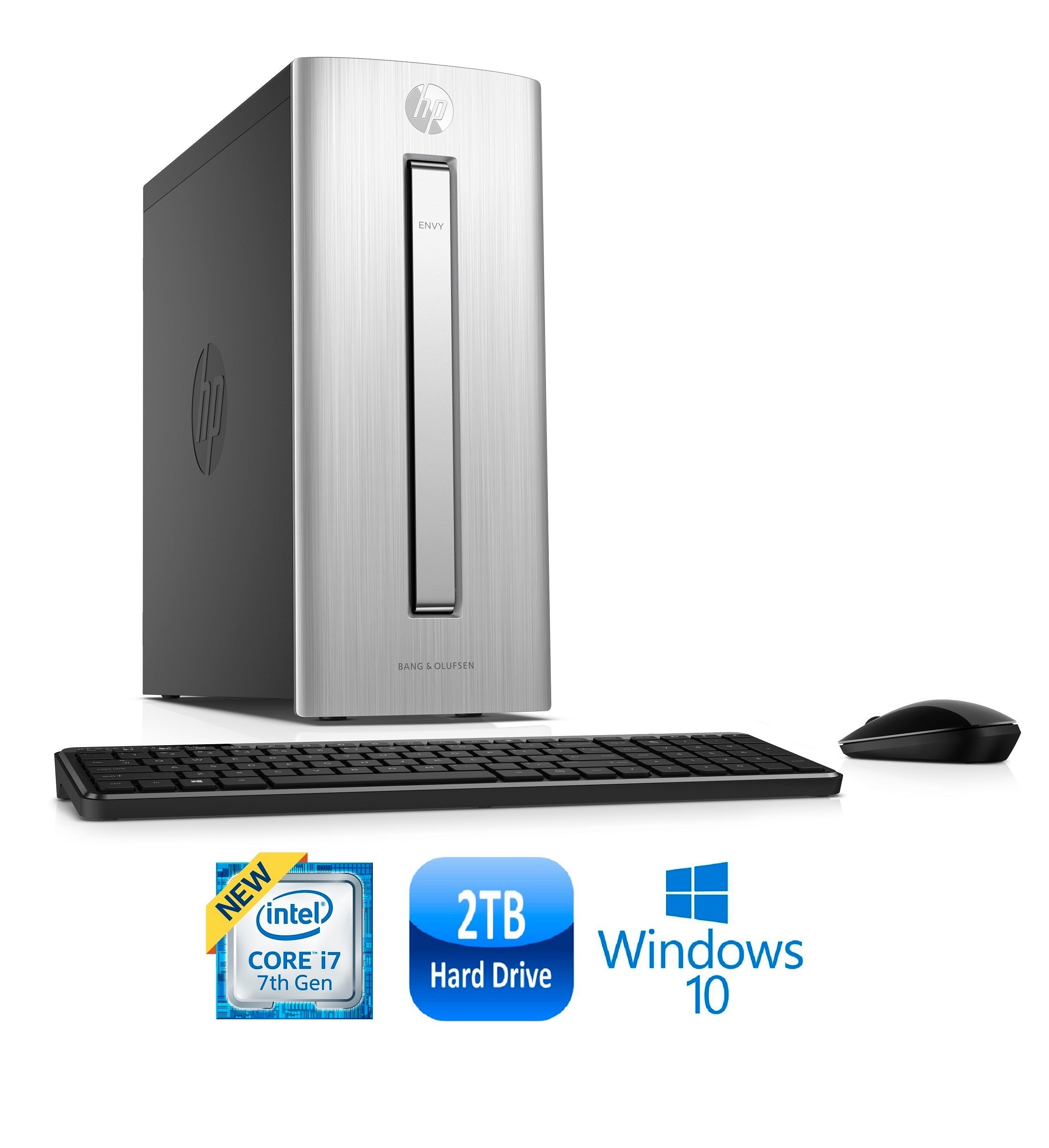 HP ENVY 750-567c Mini Tower PC, Intel Core i7-7700, 16GB RAM, 2TB HDD, Windows 10 (Refurbished)