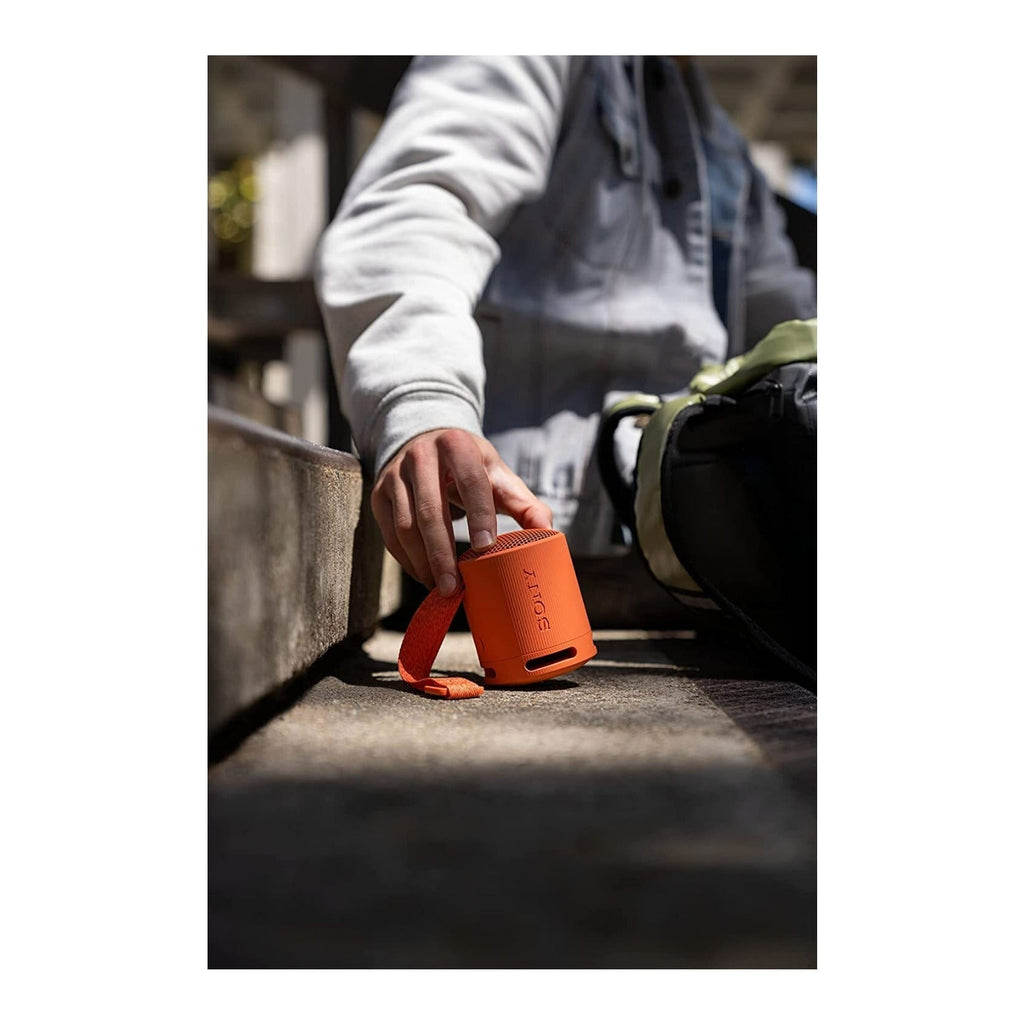 Sony SRS-XB100 Wireless Bluetooth Portable Lightweight Travel Speaker (Orange) with Case Bundle