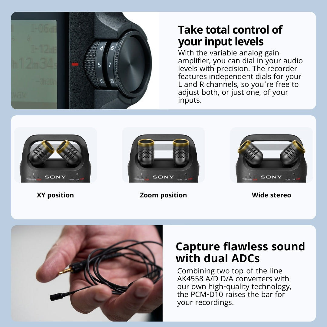 Sony PCM-D10 Portable High-Resolution Linear PCM Audio Recorder eith