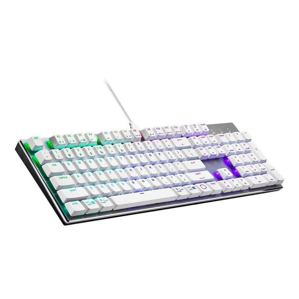 Cooler Master SK652 Full Mechanical Gaming Keyboard with Low Profile Blue Switches (Silver/White)