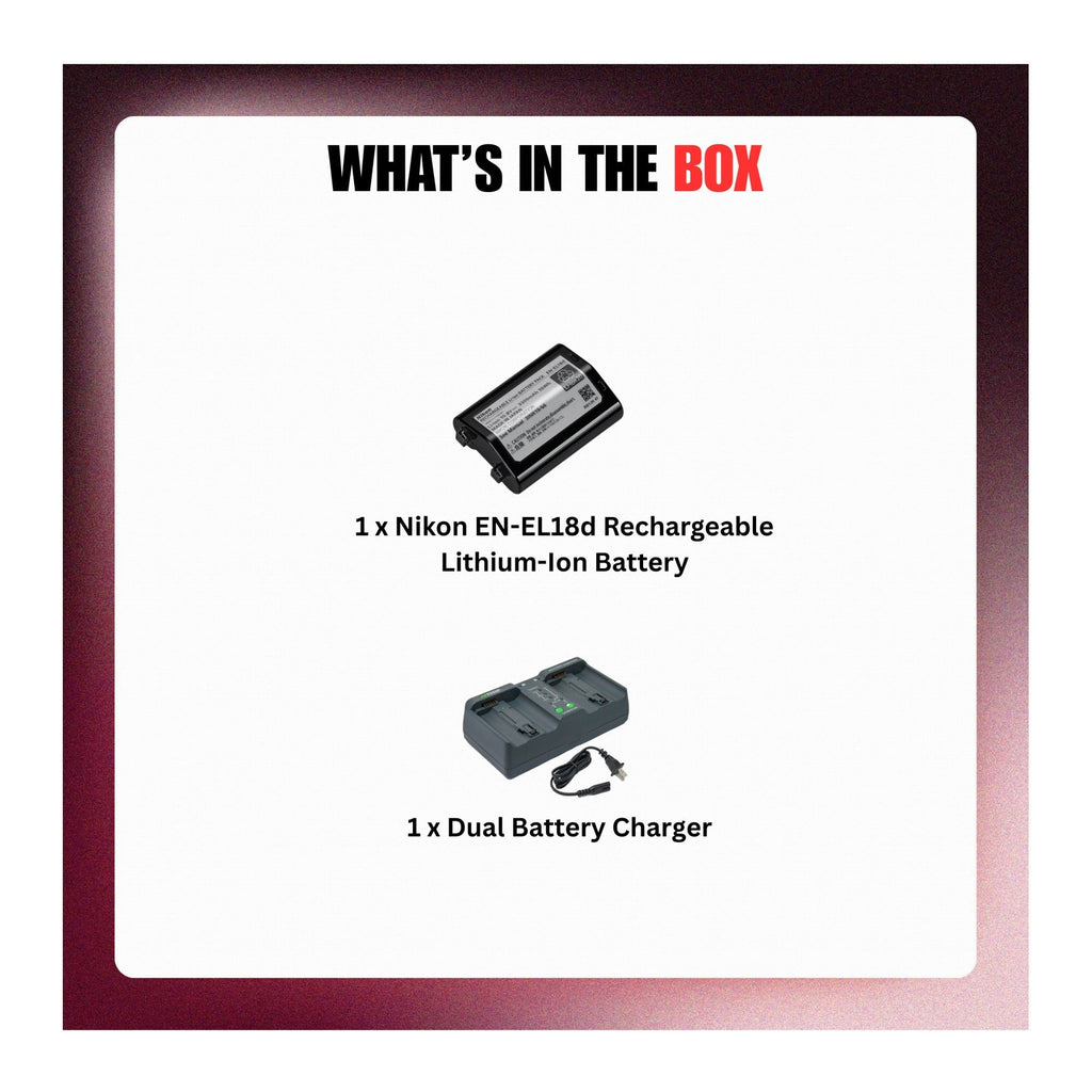 Nikon EN-EL18d Rechargeable Lithium-Ion Battery with Dual Charger Bundle