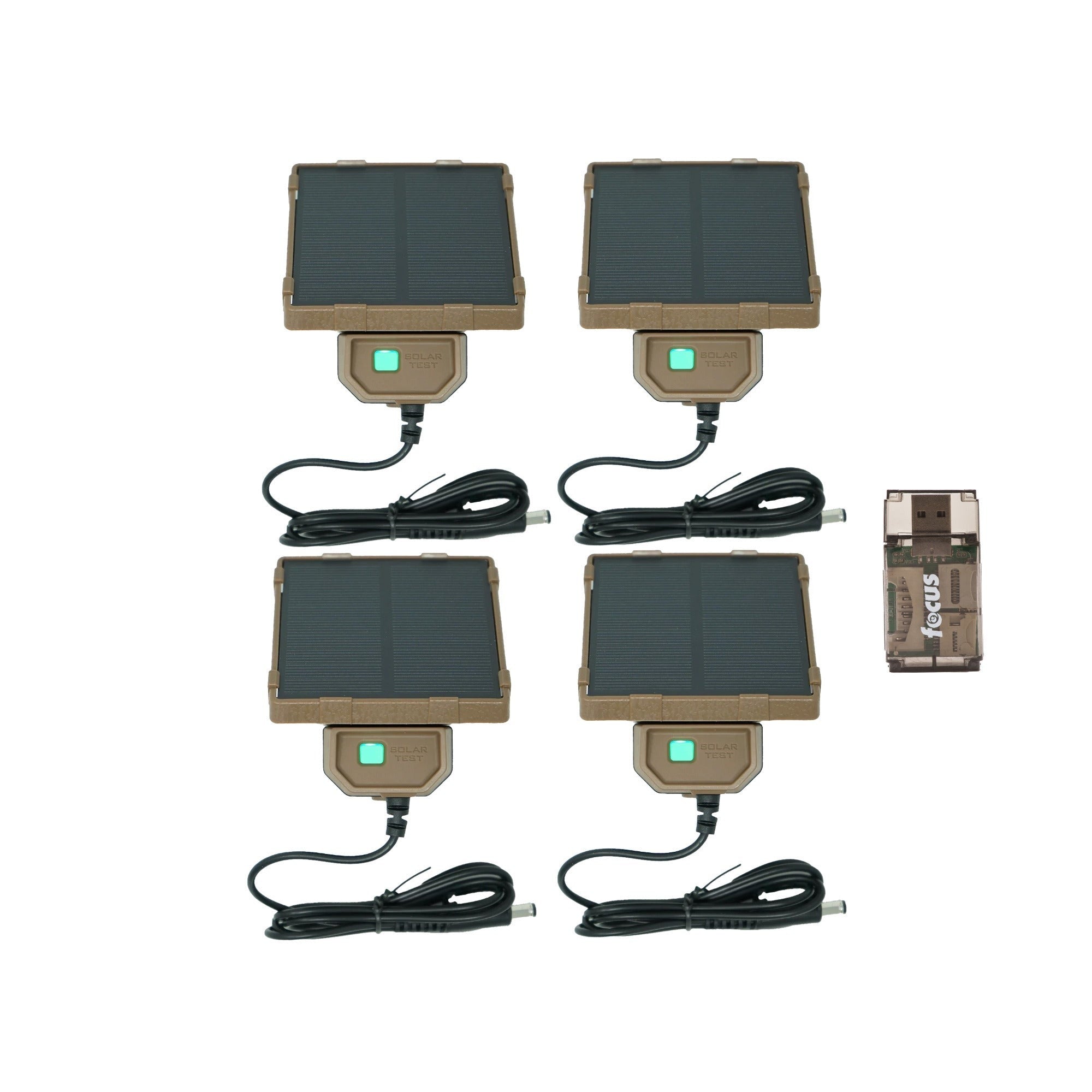 Browning Trail Cameras Universal Solar Camera Power Pack (4-Pack) with Card Reader Bundle