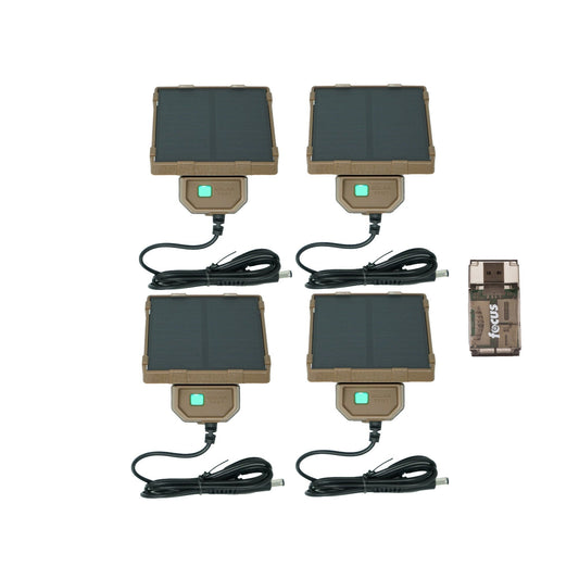 Browning Trail Cameras Universal Solar Camera Power Pack (4-Pack) with Card Reader Bundle
