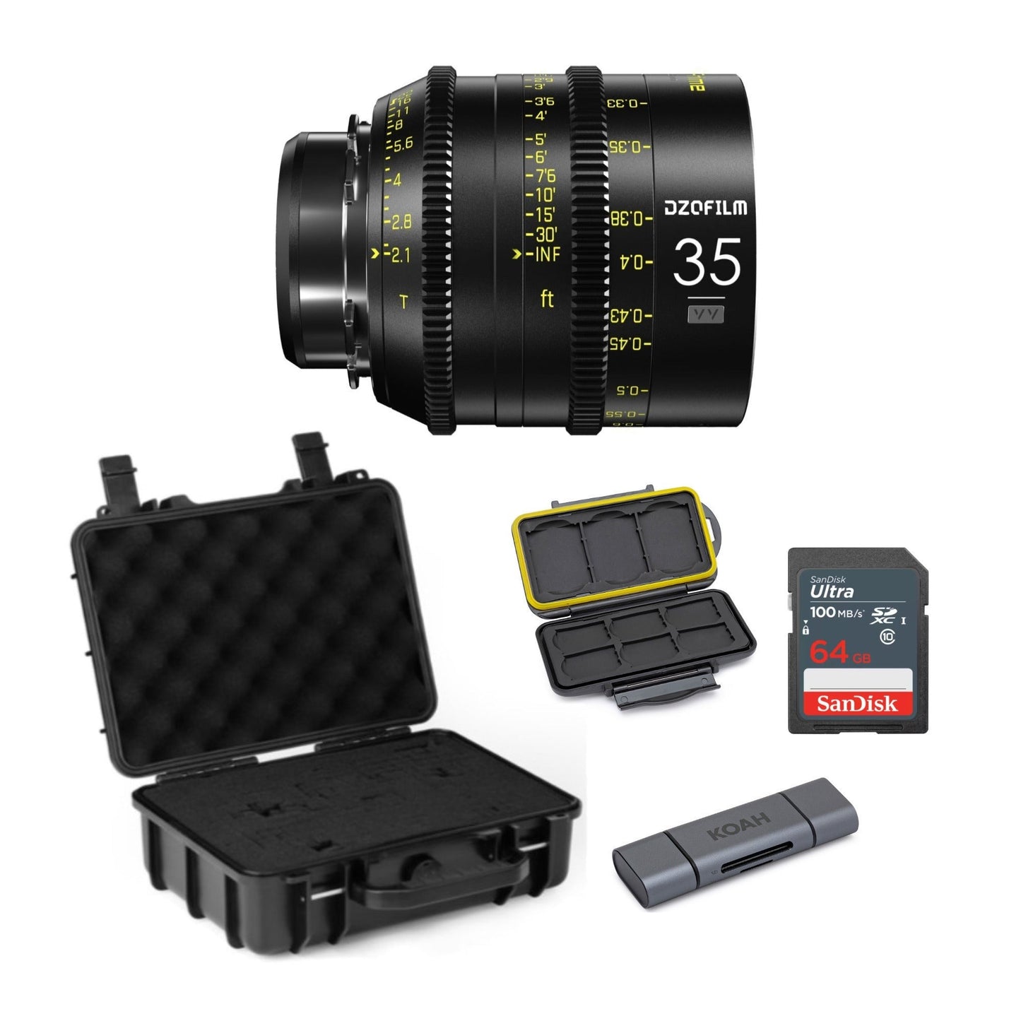 DZOFilm Vespid 35mm T2.1 Lens for Soft and Natural Bokeh (PL Mount) with Hard Carry Case Bundle