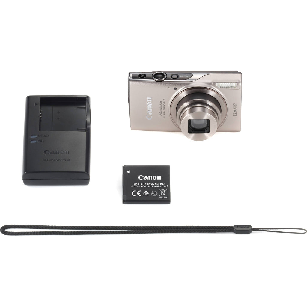 Canon PowerShot ELPH 360 HS Digital Camera (Silver) (Open Box)