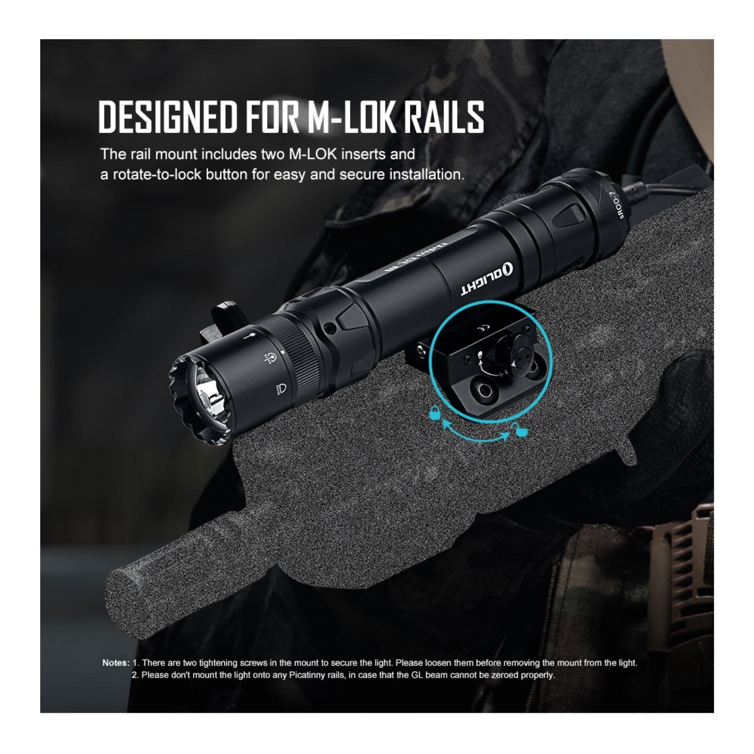 Olight Odin GL M Rechargeable Flashlight with Green Laser (M-LOK, Black)