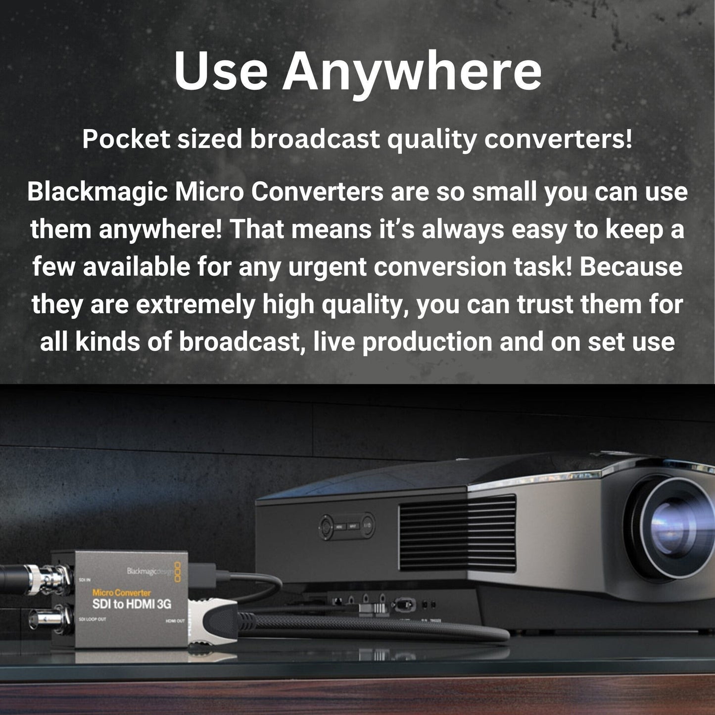 Blackmagic Design Micro Converter SDI to HDMI 3G with 12-Feet High-Speed HDMI Cable Bundle