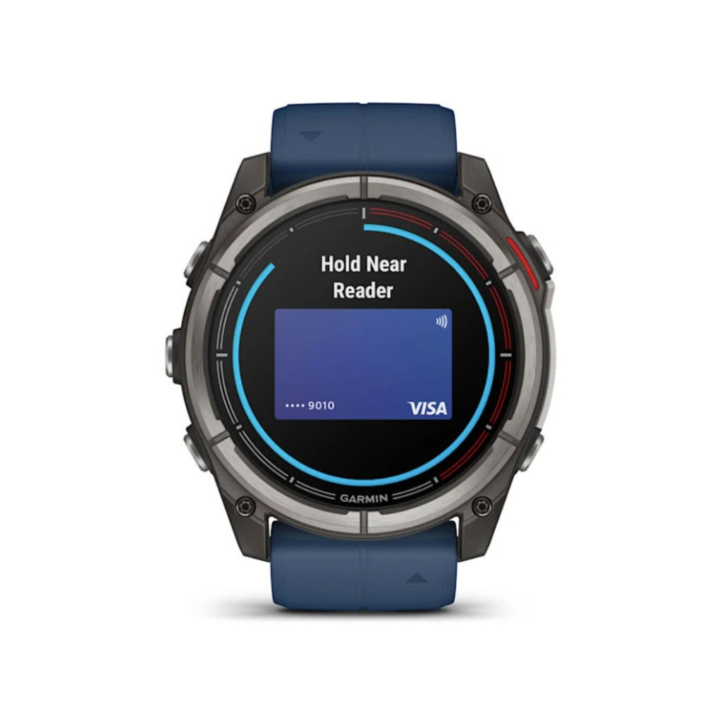Garmin Quatix 8 Amoled Marine GPS 51mm Smartwatch (Titanium,Captain Blue)