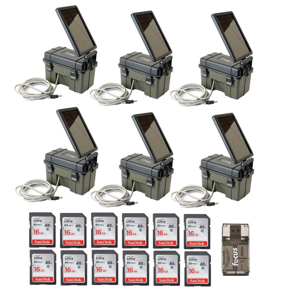 Stealth Cam HME-12VBBSLR Trail Cam Solar Auxiliary Power Pack, 6-Pack, Universal