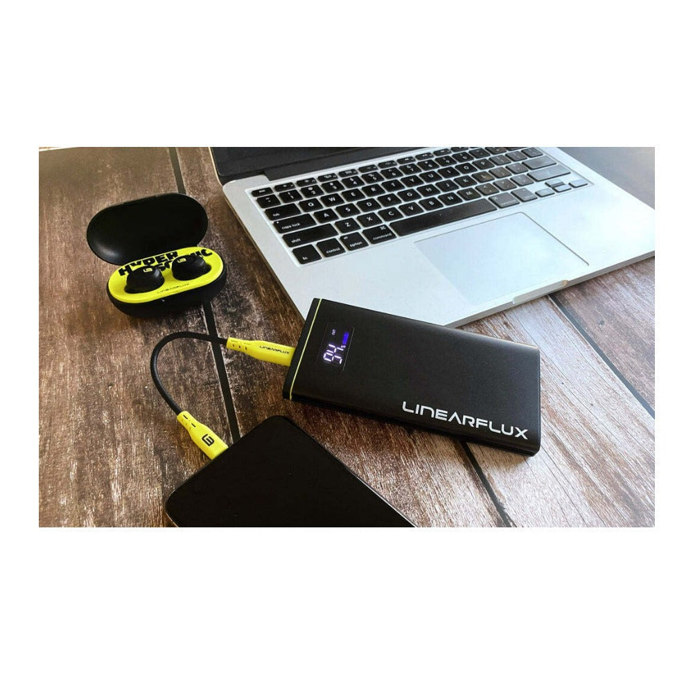 Linearflux Hyperdigital Ultra Series 11,000mAh, Fast Charging and Lightweight Charger (Black)