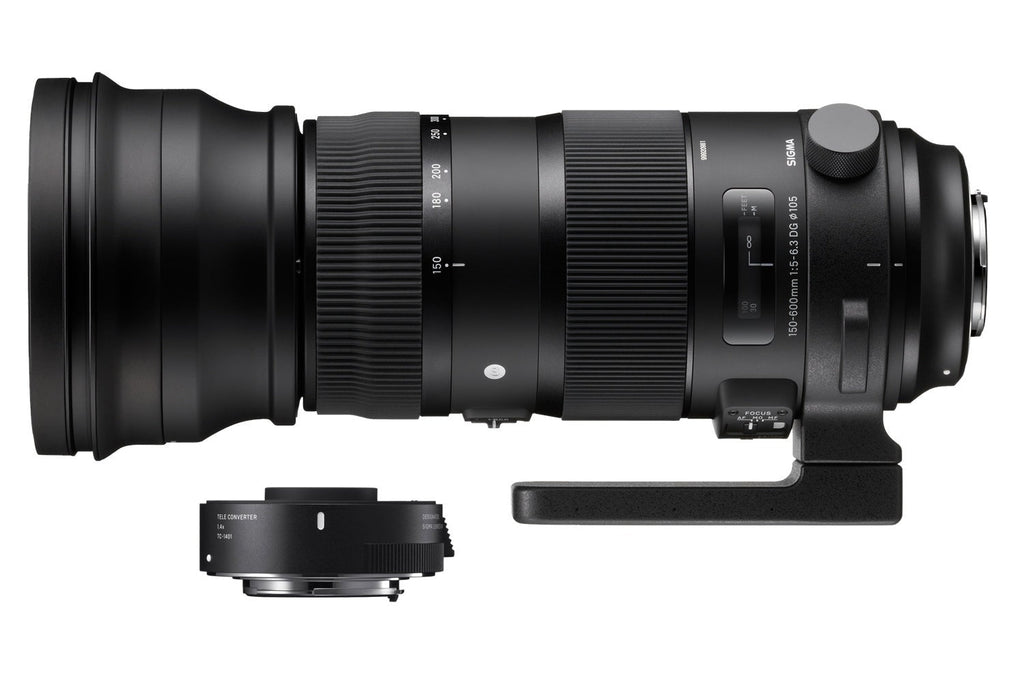 Sigma 150-600mm f/5-6.3 DG OS HSM Sport Lens with Teleconverter TC-1401 for Nikon F