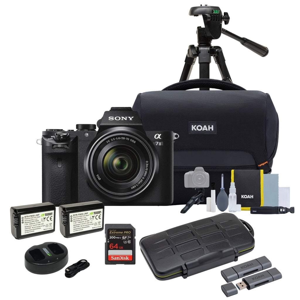 Sony Alpha a7II Mirrorless Digital Camera with 28-70mm Lens and Tripod Bundle