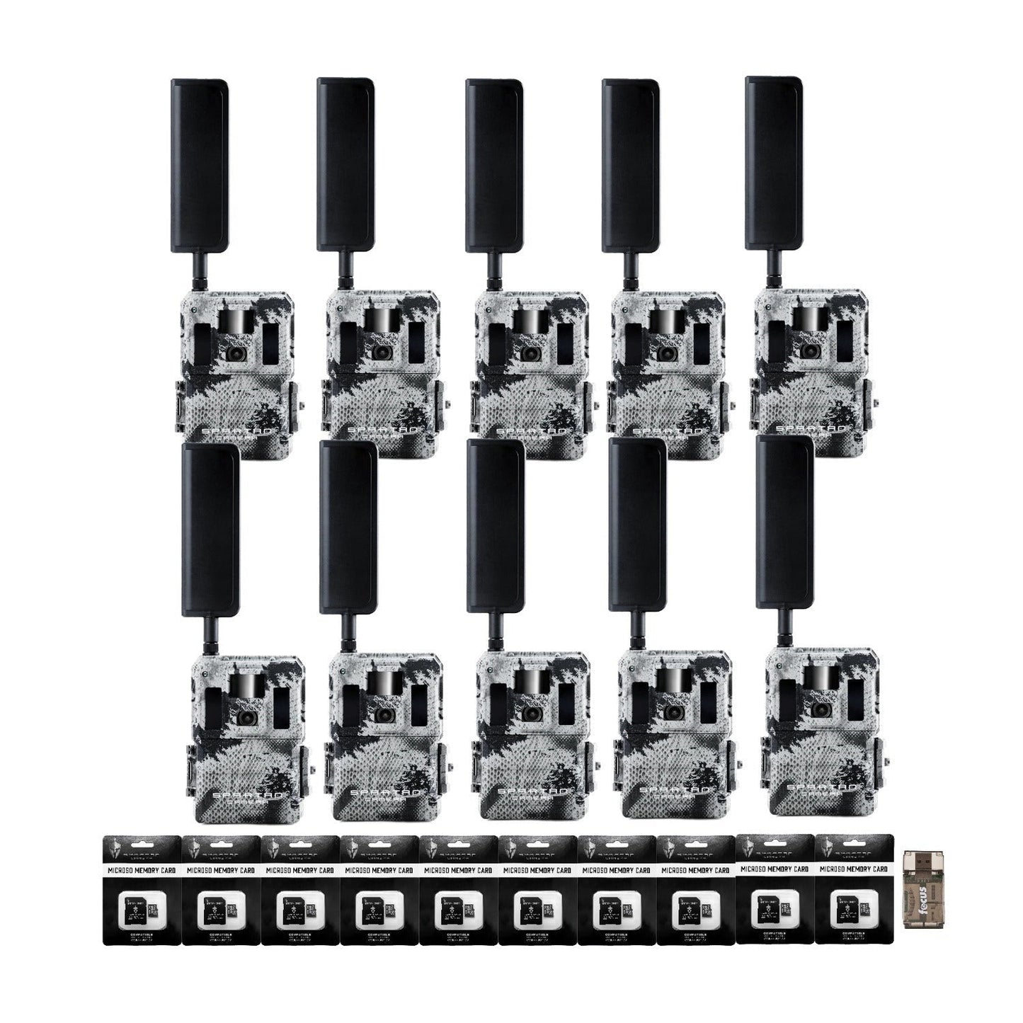 Spartan GoLive2 4G/LTE Trail Camera 10-Pck Bundle with 32GB Memory Card & Reader