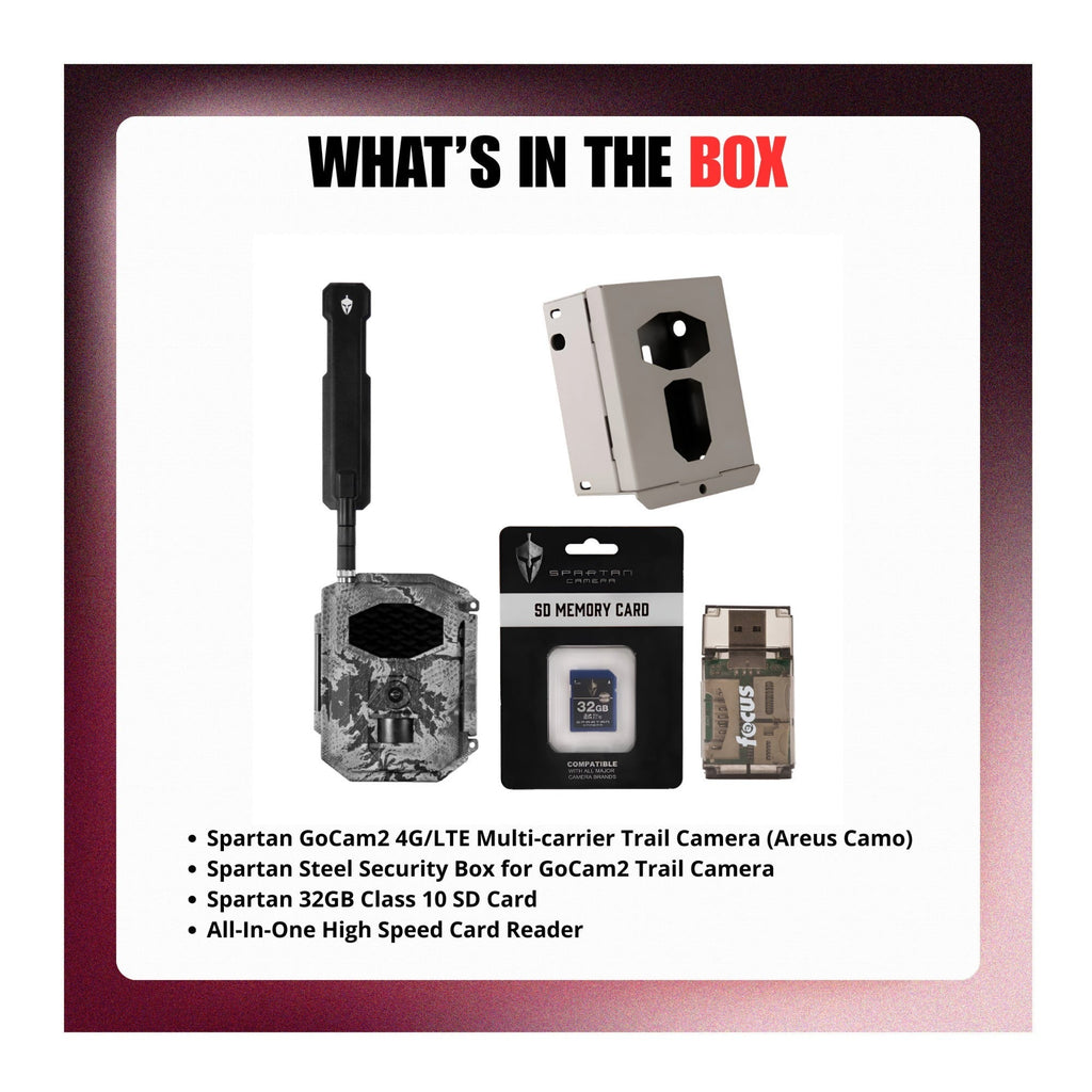 Spartan GoCam2 4G/LTE Multi-carrier Trail Camera (Areus Camo) with Accessories