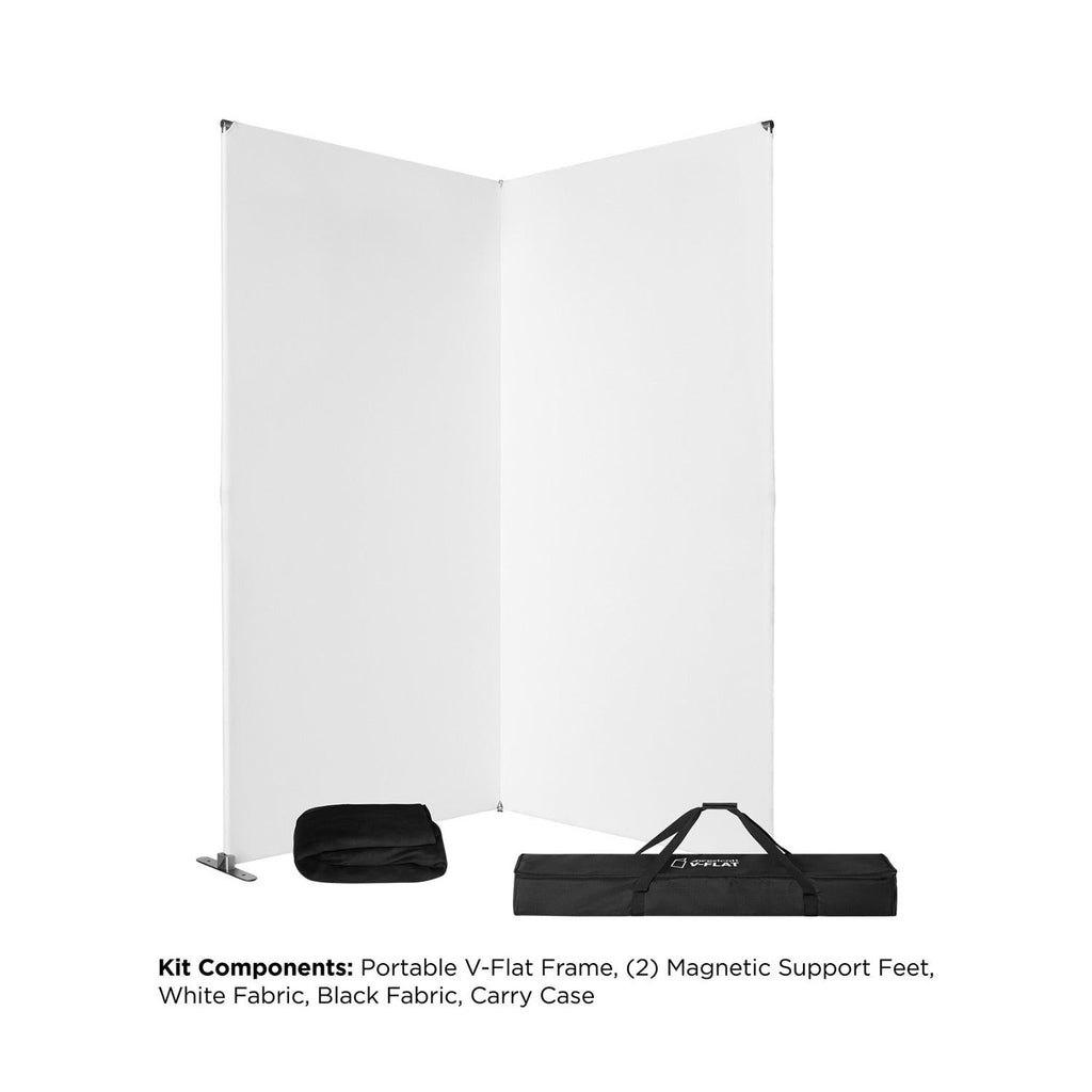Westcott V-Flat with Dual-Sided Reflective Panels Collapsible Frame and Carry Case (White and Black)