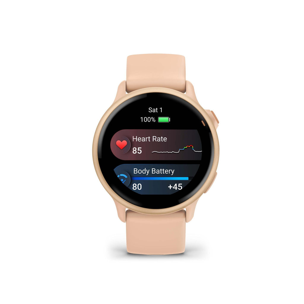 Garmin vivoactive 6 GPS Smartwatch (Metallic Pink) with Wireless Earbuds Bundle
