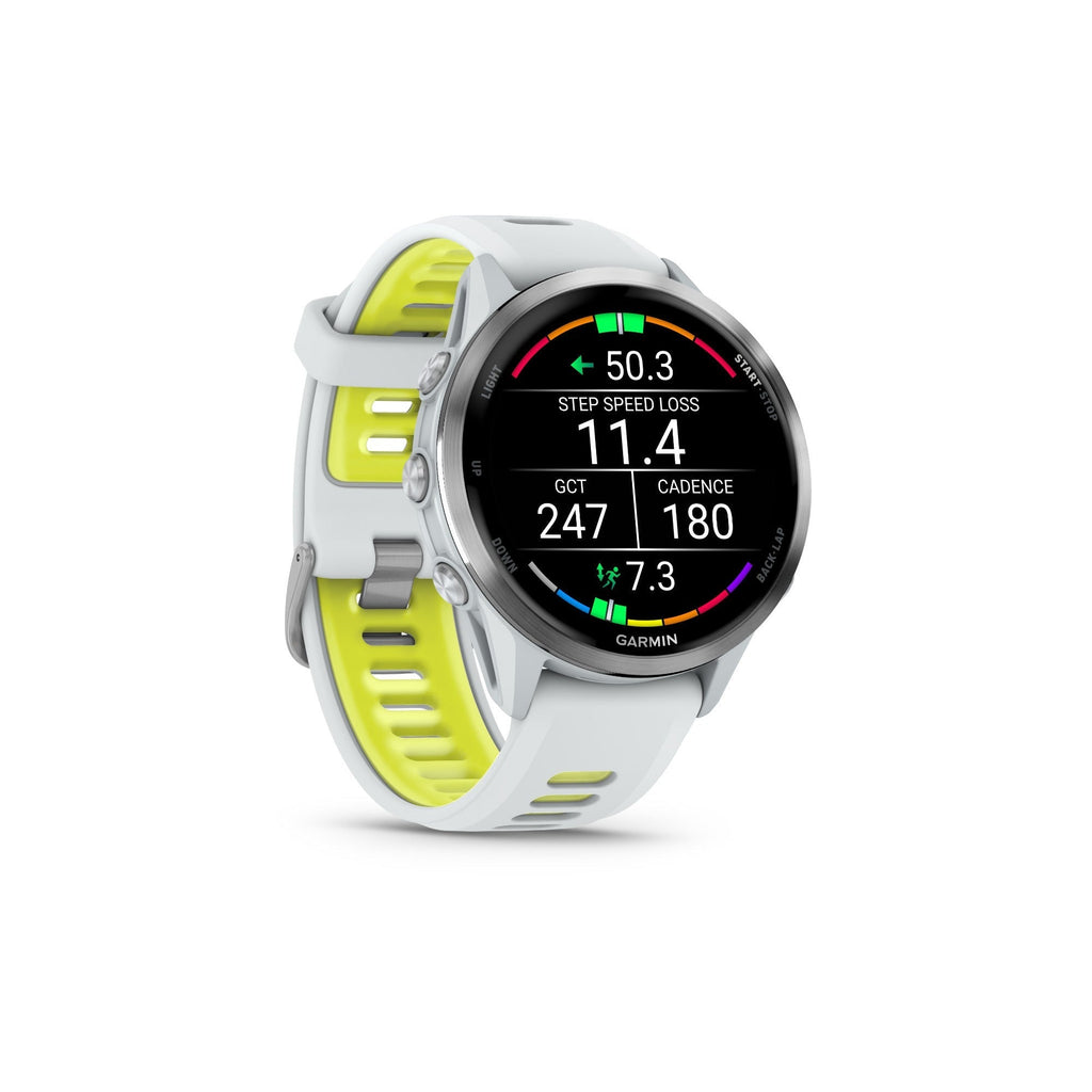 Garmin Forerunner 970 Titanium DLC and Whitestone/Translucent Amp Yellow Band