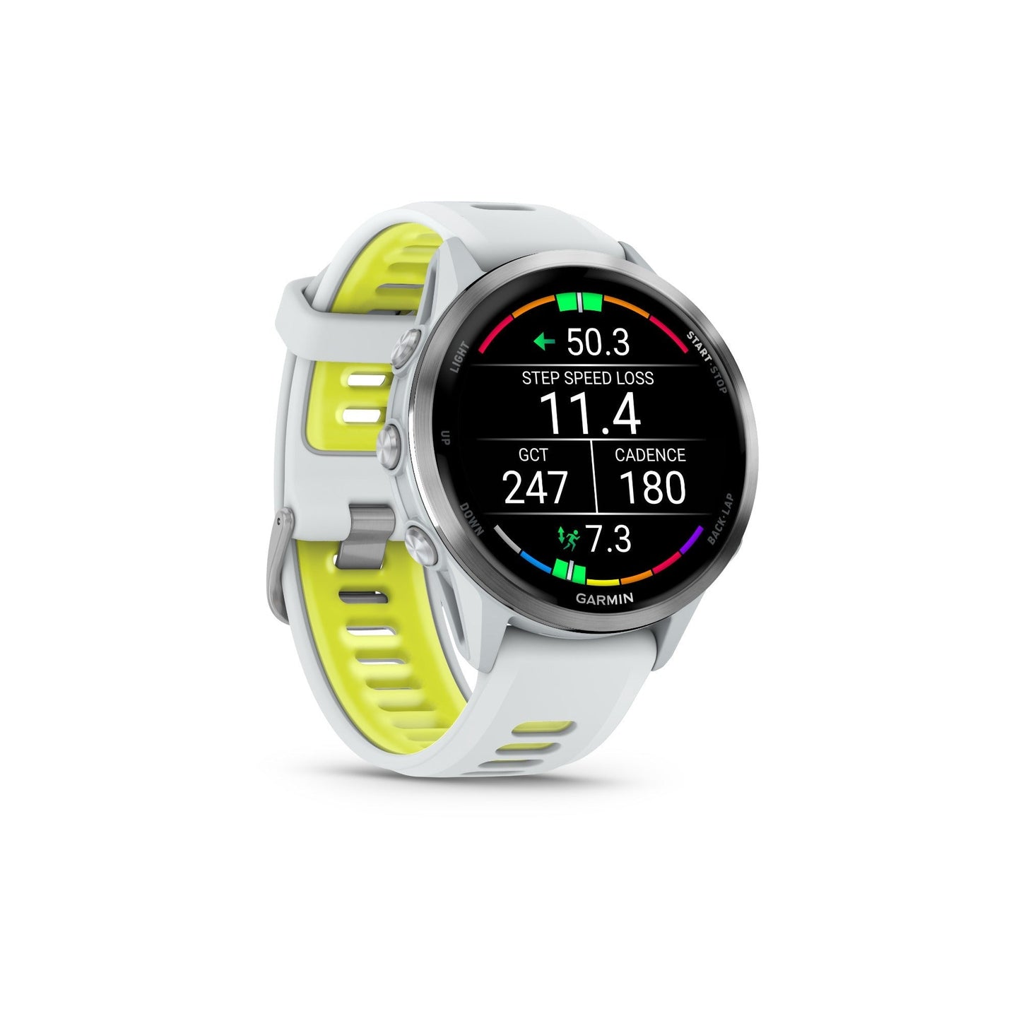 Garmin Forerunner 970 Titanium DLC and Whitestone/Translucent Amp Yellow Band