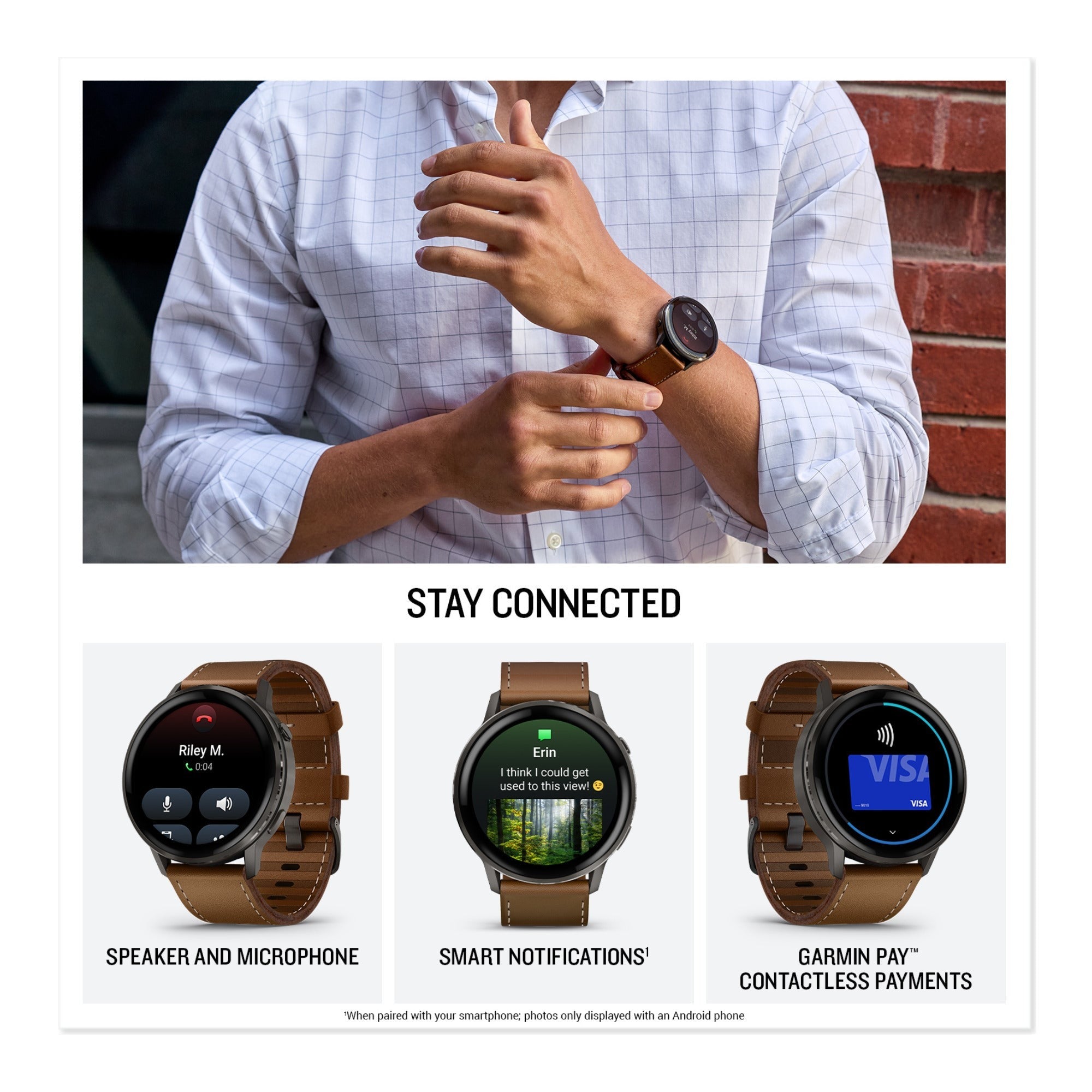 Garmin Venu 4 Smartwatch (Slate/Brown Leather)