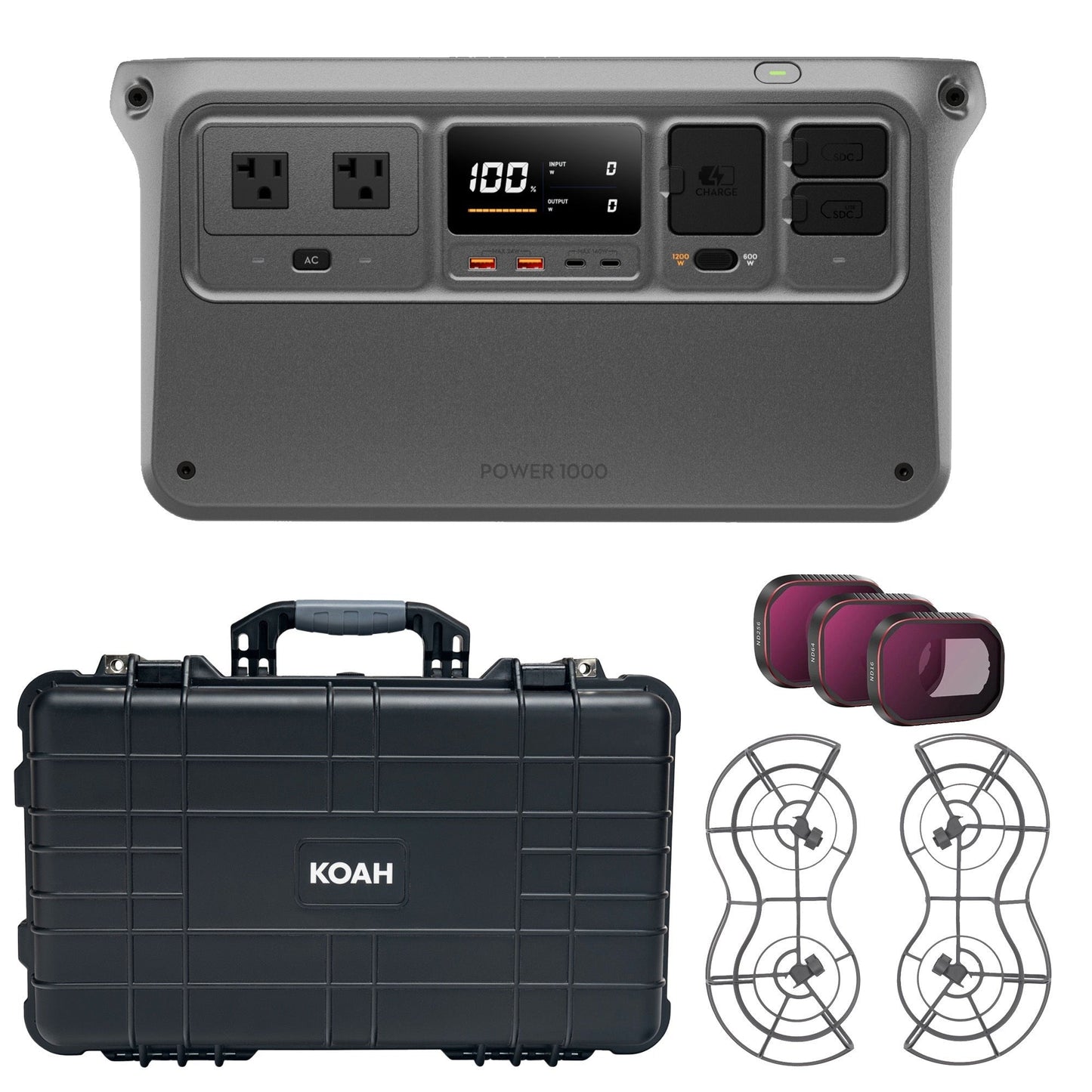 DJI Power 1000 with Mini 4 Pro 360° Propeller Guard, ND Filters Set (ND16/64/256) and Weatherproof