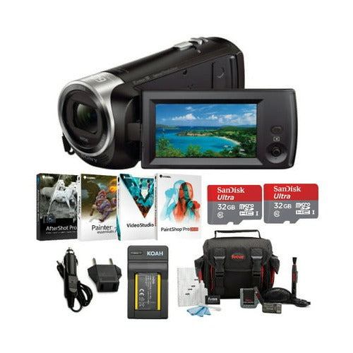Sony HDR-CX405 Handycam Camcorder with Two 32GB Cards and Li-ion Battery Bundle