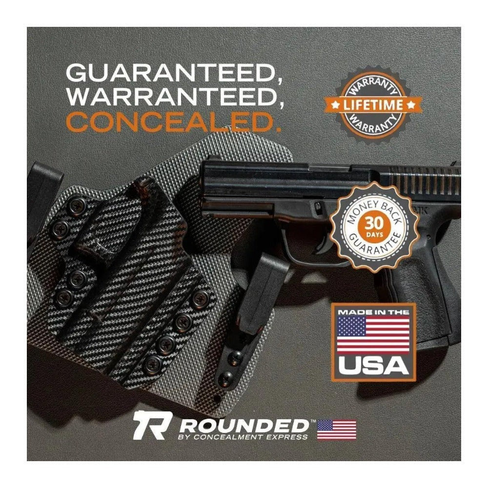 Rounded Holster Fits: Glock 19 19X 23 32 45 (G1-5) Holster Carbon Fiber