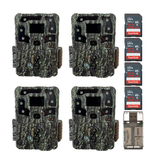 Browning Strike Force Pro X 1080 Trail Camera with 32GB, and SD Card (4-Pack)