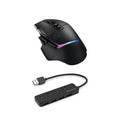 Logitech G502 X Plus Wireless Gaming Mouse (Black) with 4-Port USB 3.0 Hub