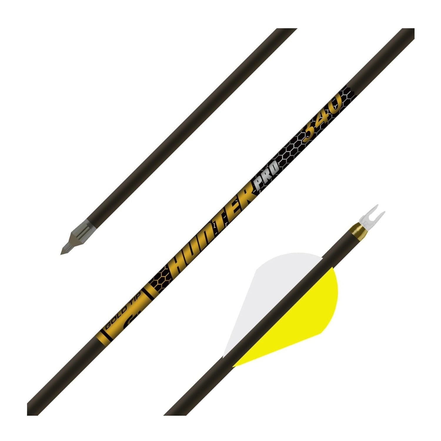 Gold Tip Hunter Pro 400 Carbon Hunting Arrows with Accu-Lite Nocks (Pack of 12)