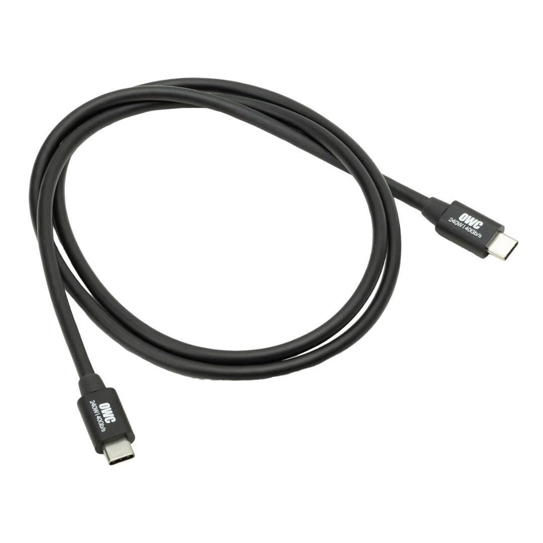 OWC 39-Inch Thunderbolt 4 and USB-C Cable with 40 GBPS Data Transfer and 240W Power Charging (Black)