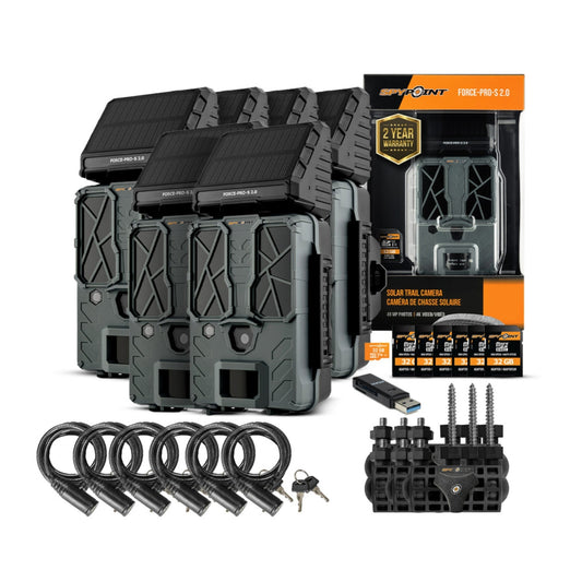 Spypoint FORCE-PRO-S 2.0 Trail Camera (6-Pack) Bundle with Accessories